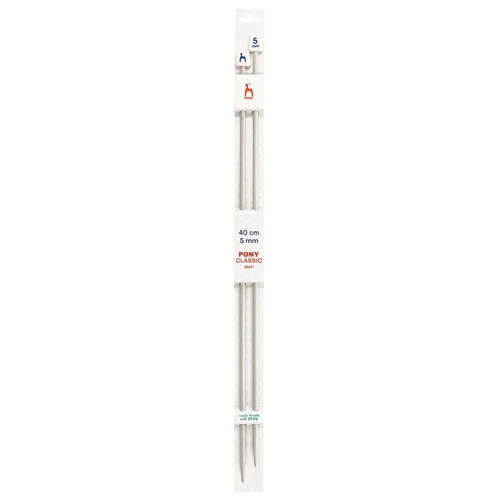 Pony straight knitting needles 40 cm, sizes 2 mm - 10 mm
