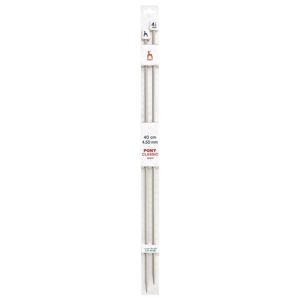 Pony straight knitting needles 40 cm, sizes 2 mm - 10 mm