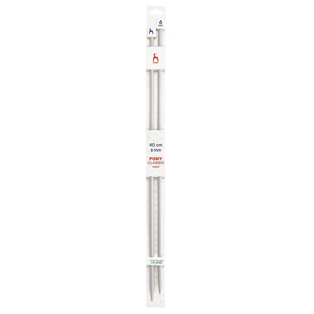 straight knitting needles Pony 40 cm, sizes 2 mm - 10 mm