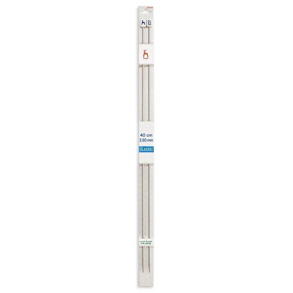 Straight Pony knitting needles 40 cm, sizes 2 mm - 10 mm