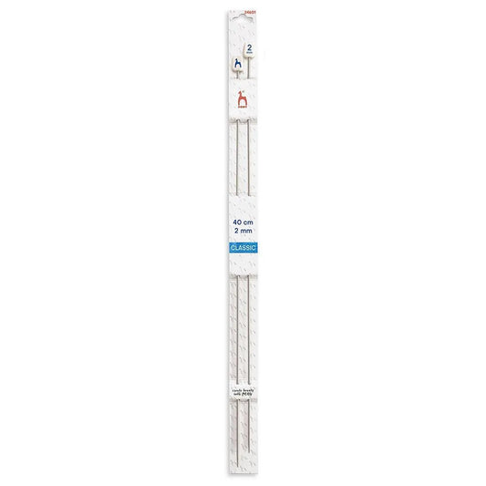 Straight knitting needles Pony 40 cm, sizes 2 mm - 10 mm