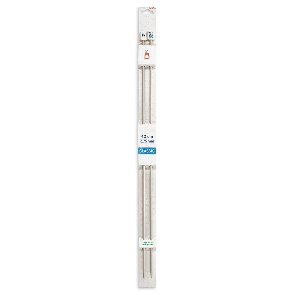 Straight knitting needles Pony 40 cm, sizes 2 mm - 10 mm