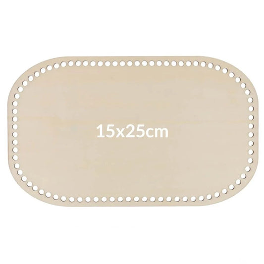 Bild mit rechteckigem Holzboden für Tasche 15×25 cm mit Löchern – erhältlich bei Šarlotes audumi