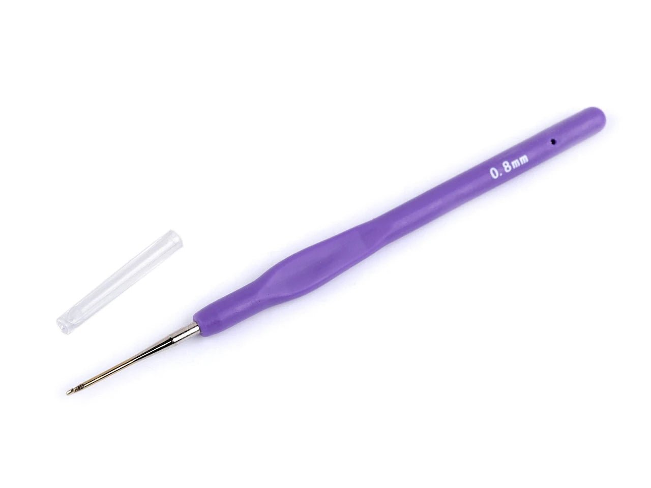 Crochet hook with silicone handle - 0.8 mm 14 cm