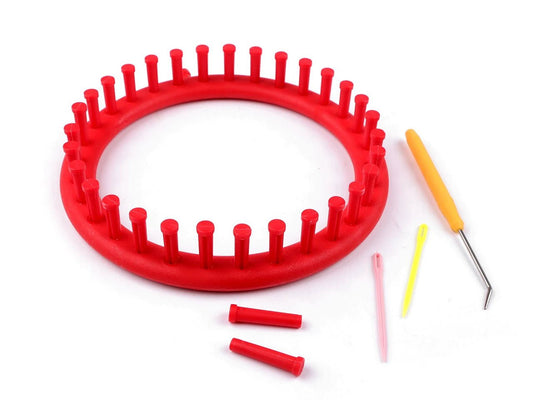 Attēls ar Tapošanas (Knitting Loom) apaļais adīšanas rāmis cepurēm un šallēm – Ø19 cm – pieejams Šarlotes audumi