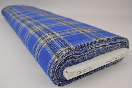 Flanelle à carreaux bleu roi