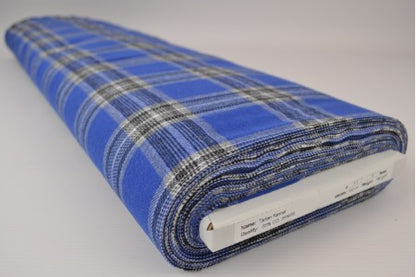Flanelle à carreaux bleu roi