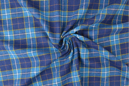 Flanelle écossaise dans les tons bleus