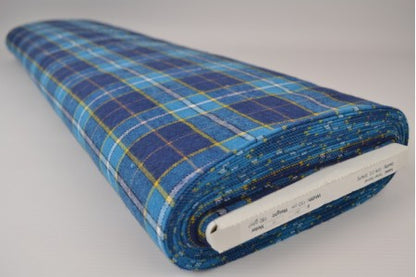 Flanelle écossaise dans les tons bleus
