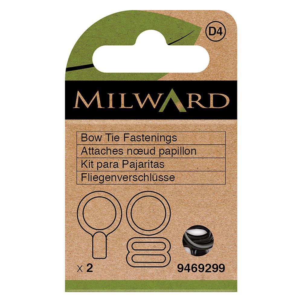 Bow tie fasteners (black, 2 sets) Milward