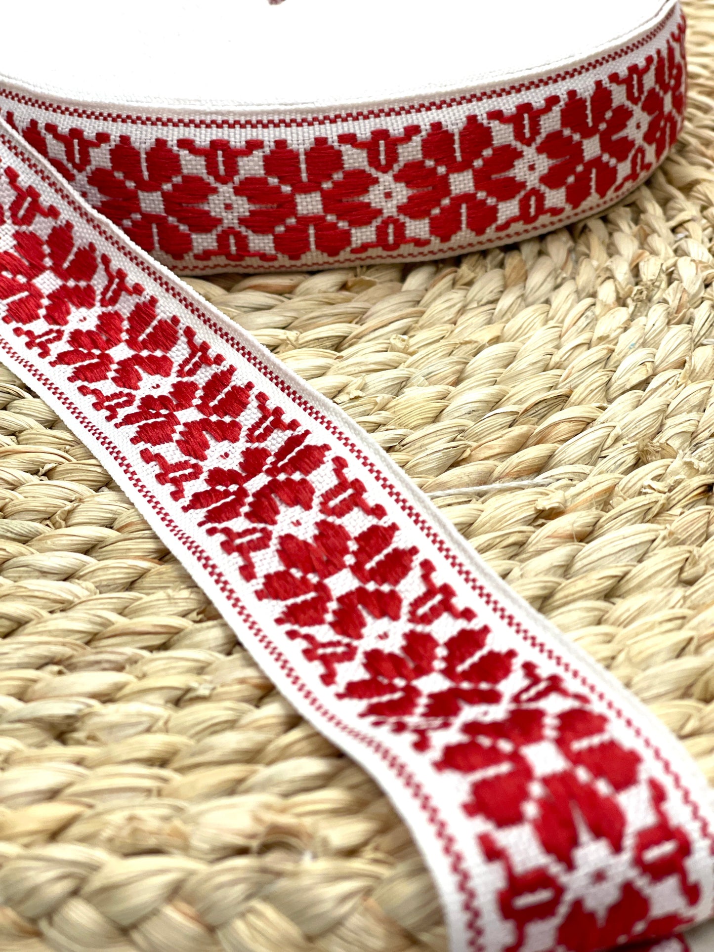 National ribbon, 36mm ribbon - white with red - LV