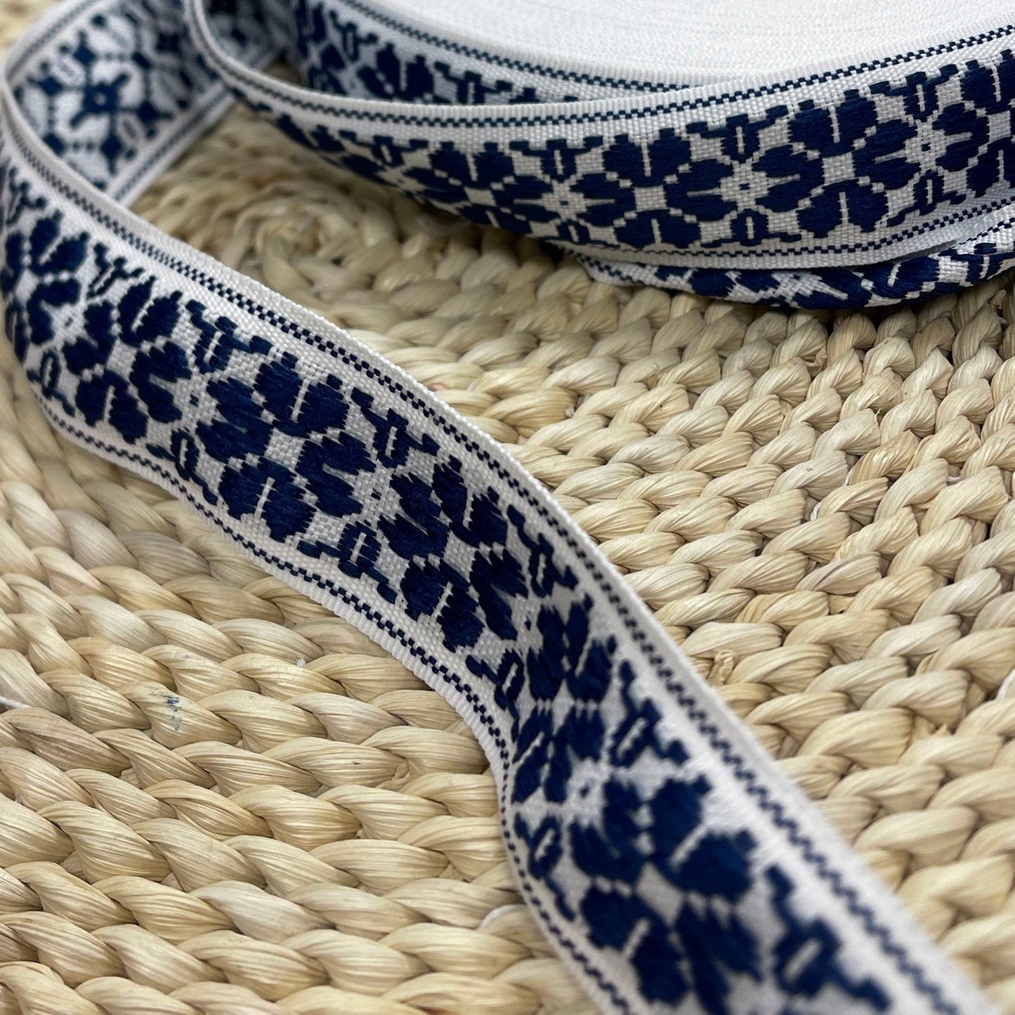 Ruban traditionnel, 36 mm - bleu et blanc - LV