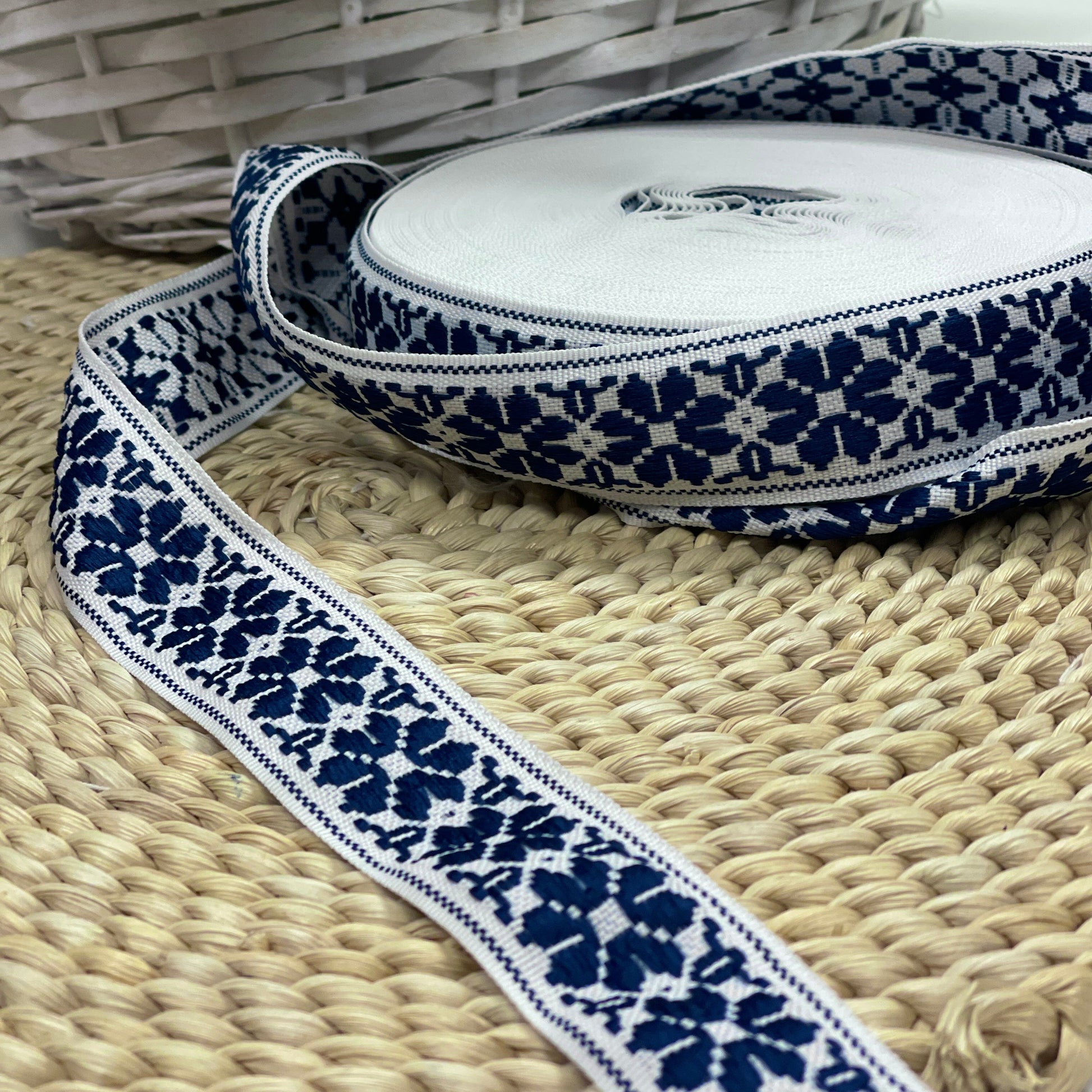ruban traditionnel 36 mm - bleu et blanc - LV