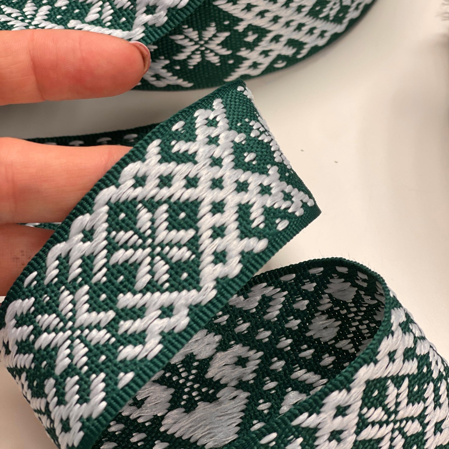 Ethnic ribbon, sash 40mm - green - LV