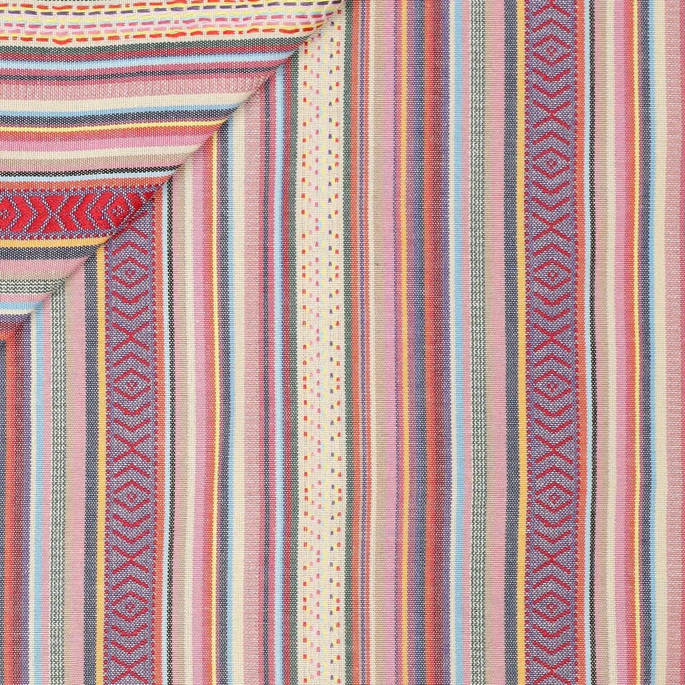 Ethnic pattern fabric - light pink tones 200 g/m²