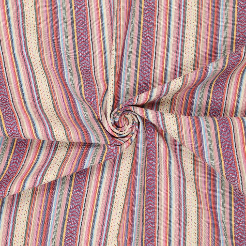 Ethnic pattern fabric - light pink shades 200 g/m²