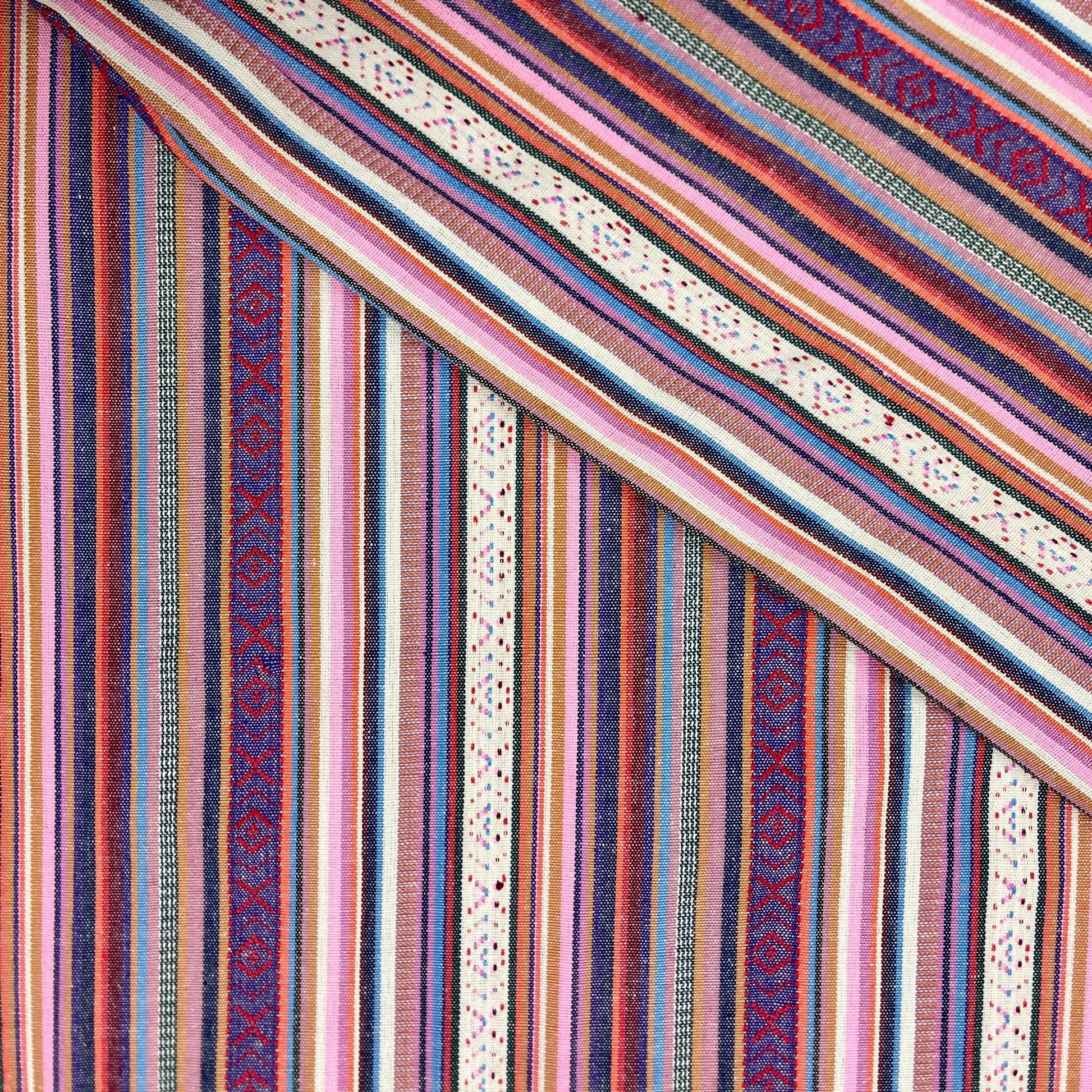 Ethnic pattern fabric - light pink tones 200 g/m²