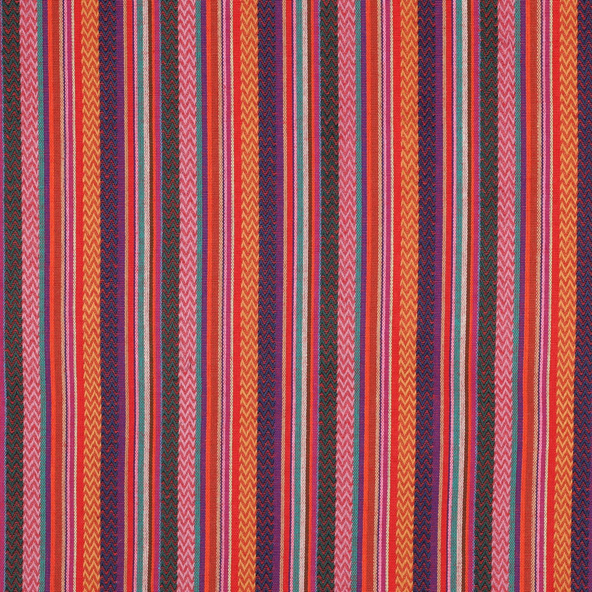 Ethnic pattern fabric - lilac, orange with red 200 g/m²
