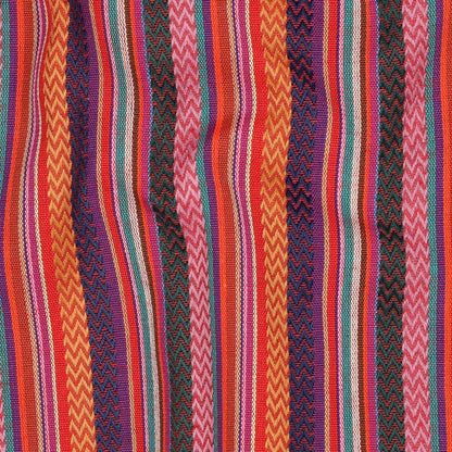 Traditional pattern fabric - lilac, orange with red 200 g/m²