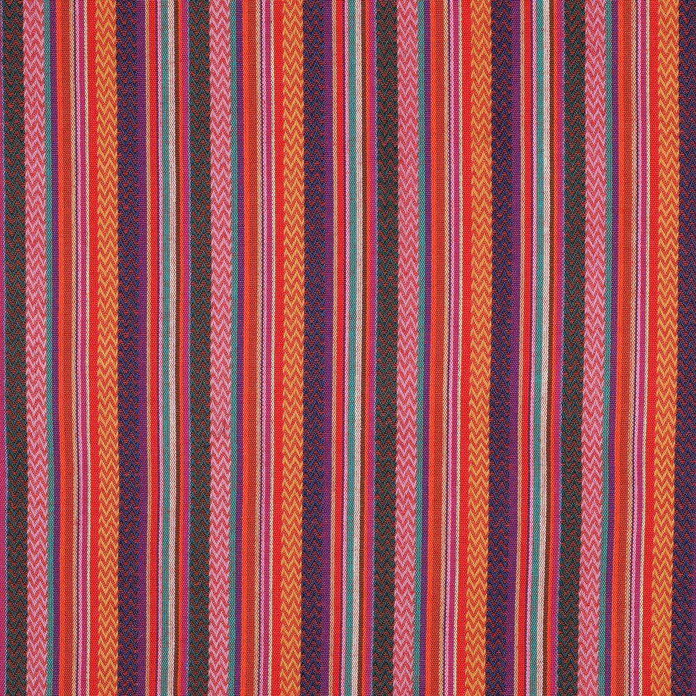 Folk pattern fabric - lilac, orange with red 200 g/m²