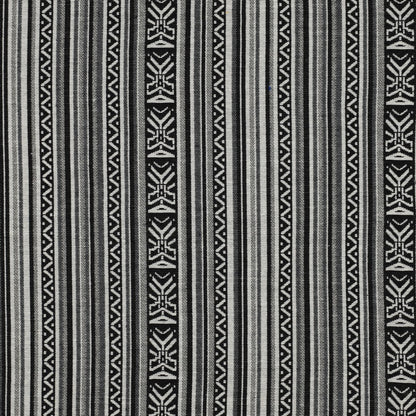 Image of folk-pattern fabric - black-and-white abstract pattern 315 g/m² – available at Šarlotes audumi