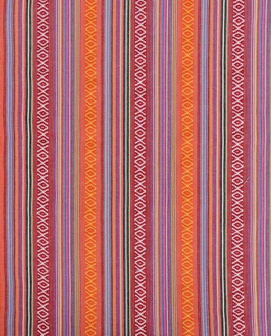 Tissu à motif ethnique, tons orange, 200 g/m²