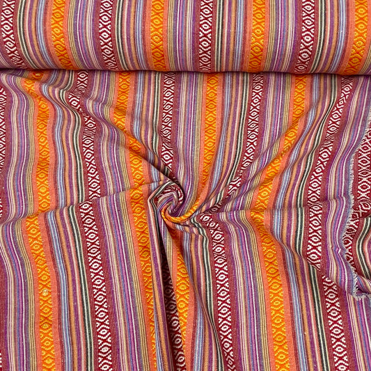 Folk pattern fabric - orange tones 200 g/m²