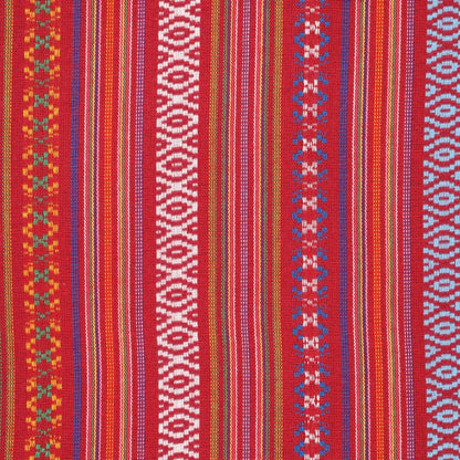 Folk pattern fabric - red tones 200 g/m²