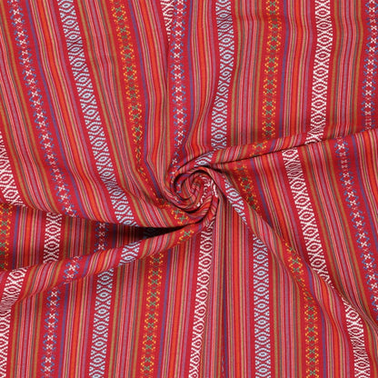 Ethnic pattern fabric - red tones 200 g/m²