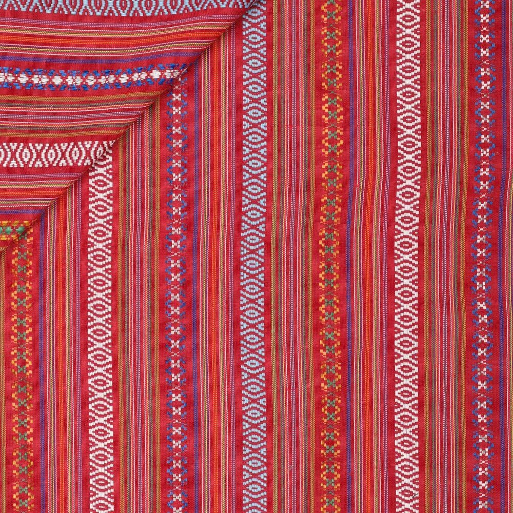 Ethnic pattern fabric - red tones 200 g/m²