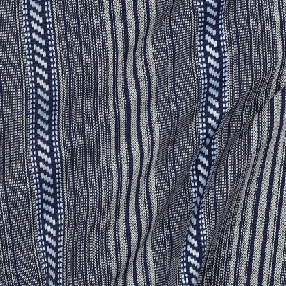 Image of folk-pattern fabric - dark blue tones 200 g/m² – available at Šarlotes audumi