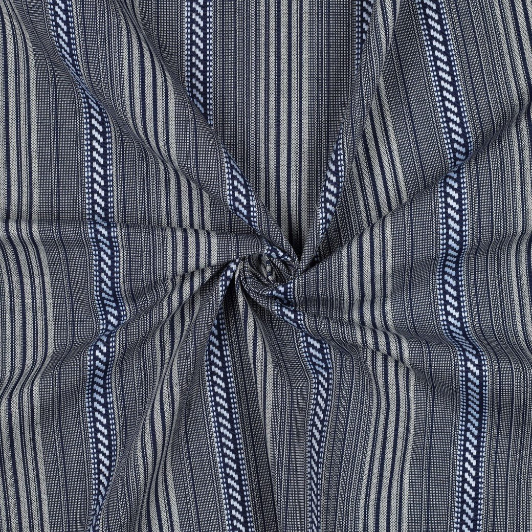 Image with folk-pattern fabric - dark blue tones 200 g/m² – available at Šarlotes audumi