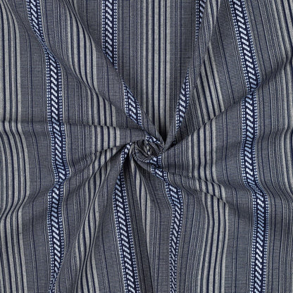 Image with folk-pattern fabric - dark blue tones 200 g/m² – available at Šarlotes audumi