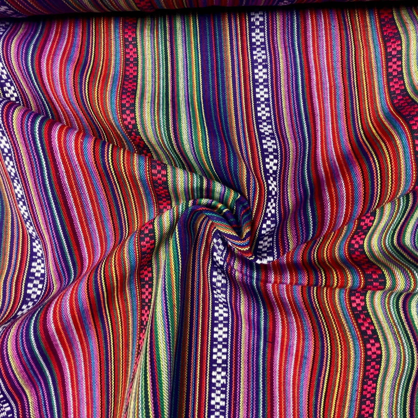 Folk-pattern fabric – purple tones 200 g/m²