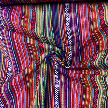 Folk-pattern fabric – purple tones 200 g/m²