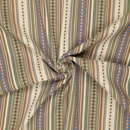 Tissu à motif traditionnel - tons verts 200 g/m²