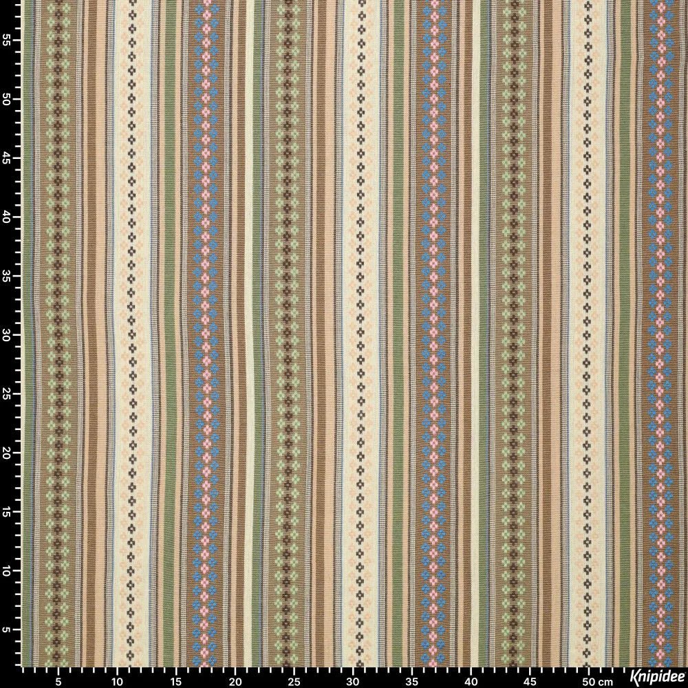 Tissu à motif traditionnel - tons verts 200 g/m²