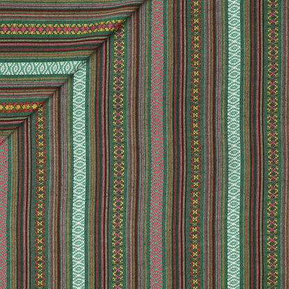 Ethnic pattern fabric - green 200 g/m²