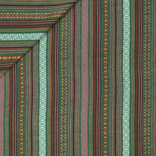 Tissu à motif ethnique - vert 200 g/m²