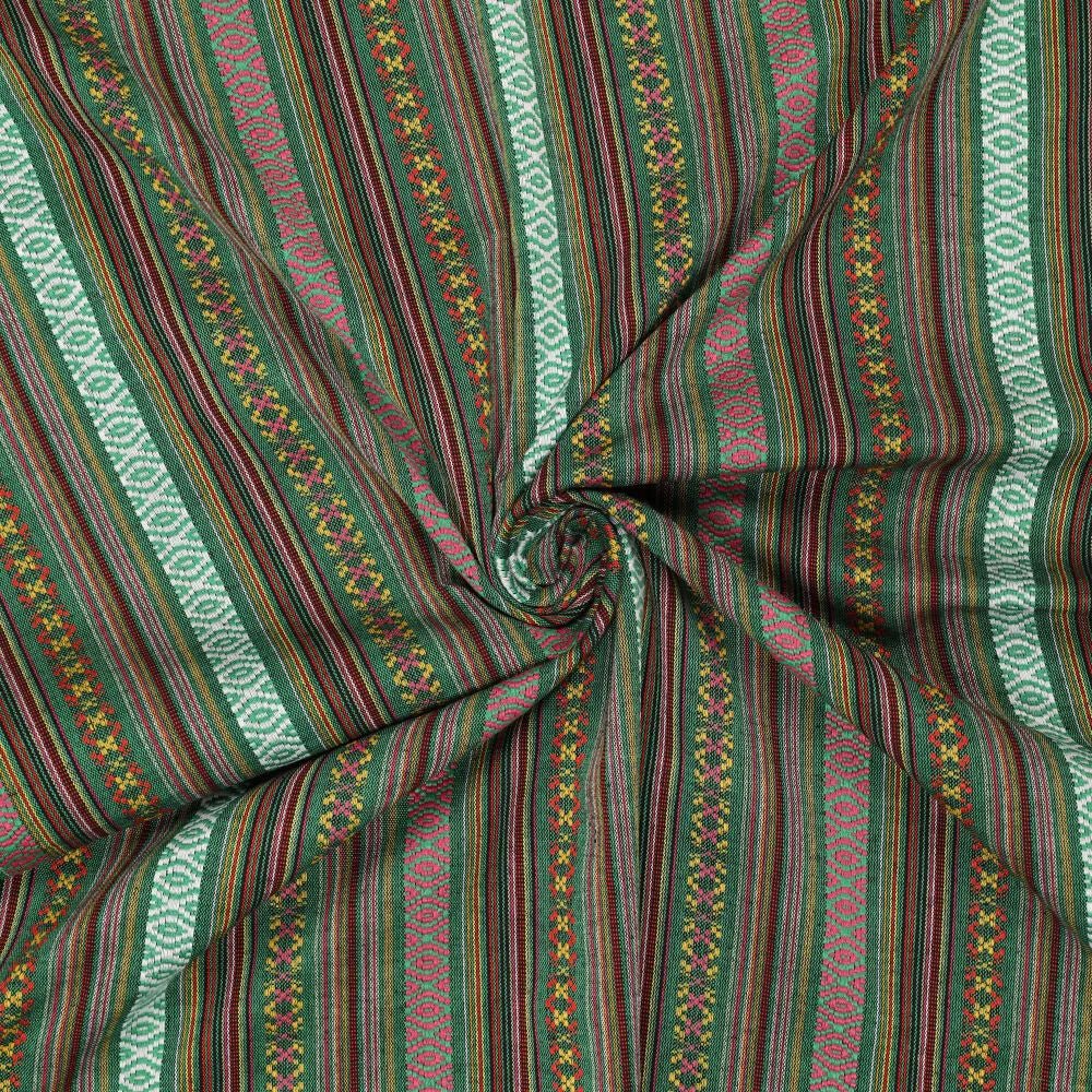 Ethnic pattern fabric - green 200 g/m²