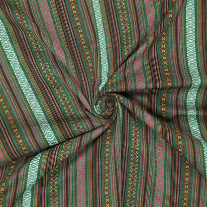 Ethnic pattern fabric - green 200 g/m²