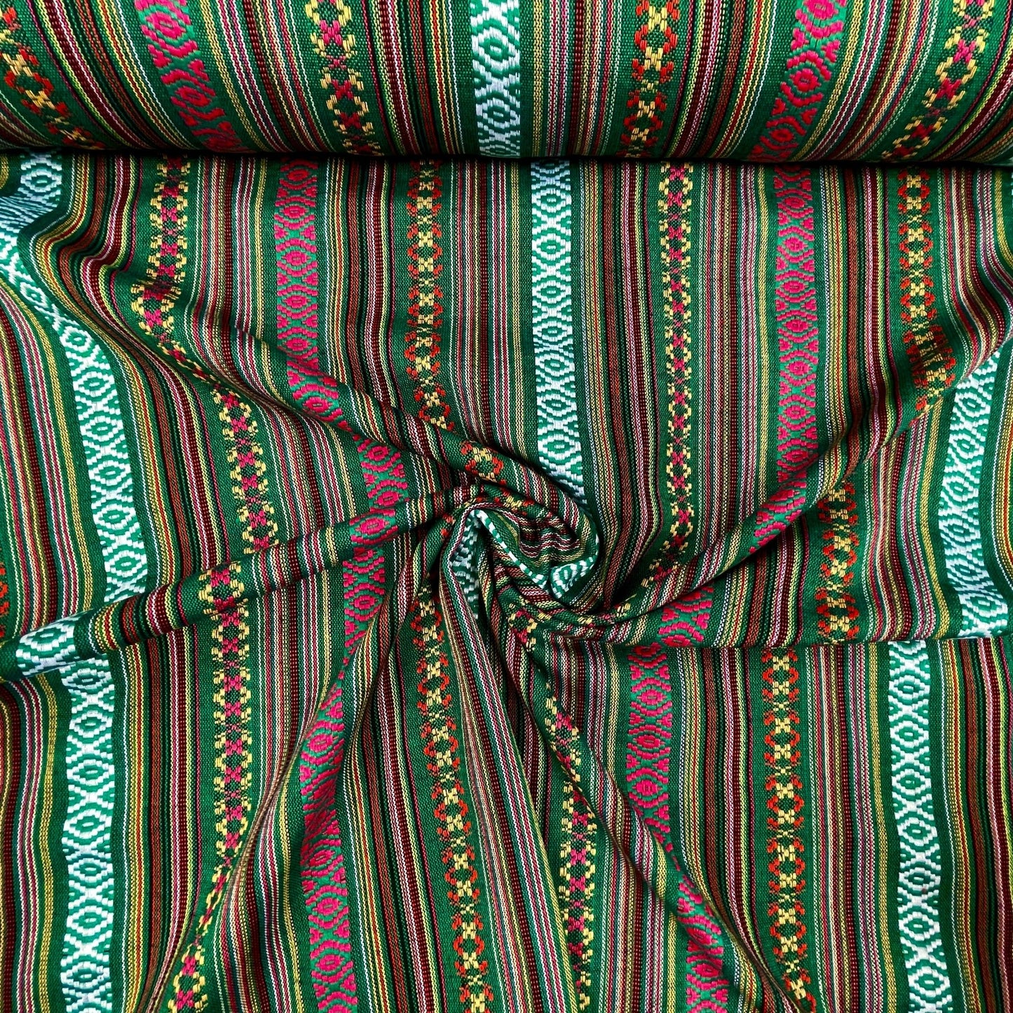 Ethnic pattern fabric-green