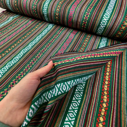 Ethnic pattern fabric-green