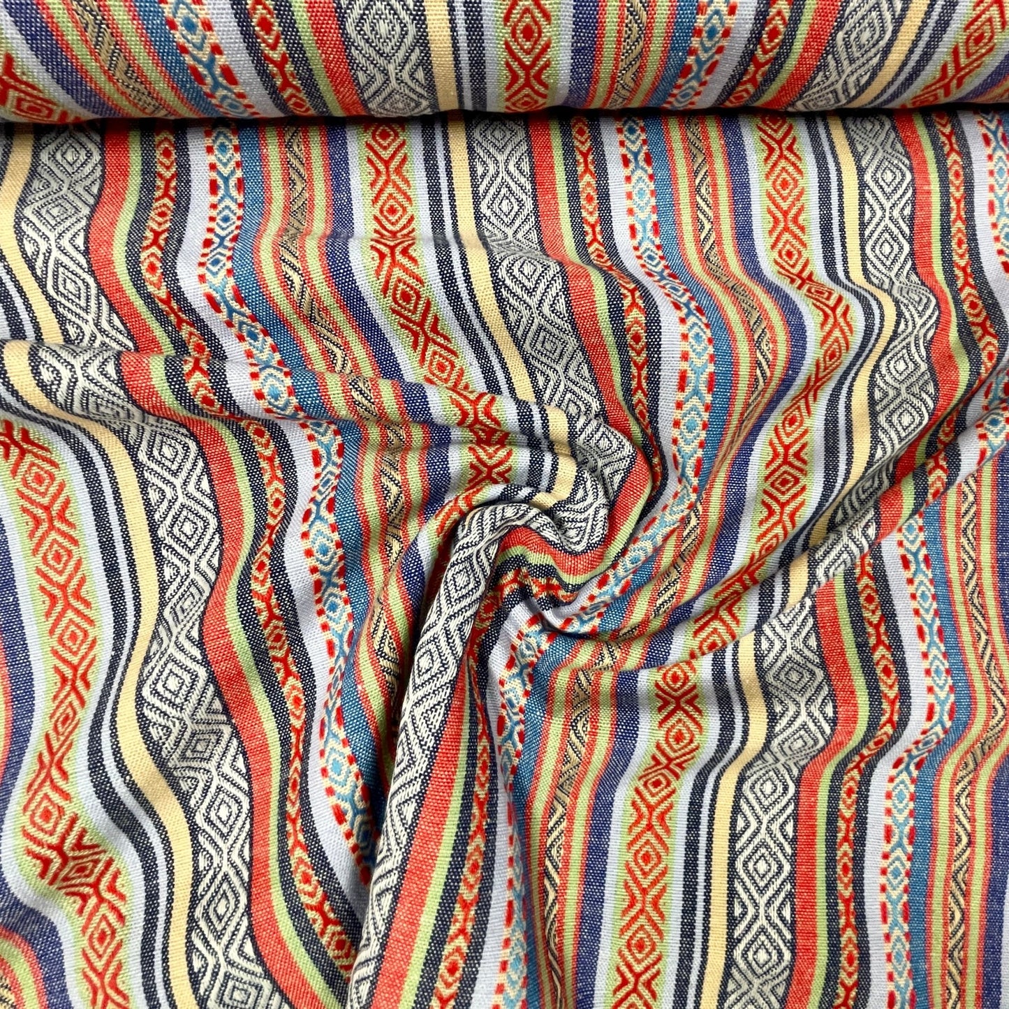 Traditional pattern fabric - blue tones 200 g/m²