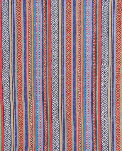 Ethnic pattern fabric - blue tones 200 g/m²