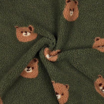 Image avec des ours en polaire Teddy sur fond vert foncé – disponible en ligne chez Šarlotes audumi