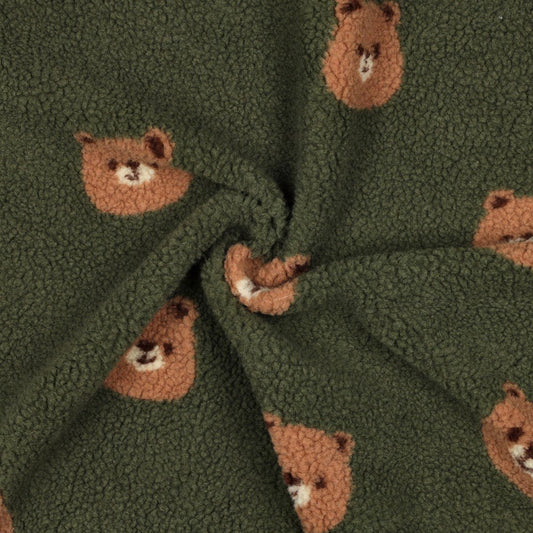 Image avec des ours en polaire Teddy sur fond vert foncé – disponible en ligne chez Šarlotes audumi