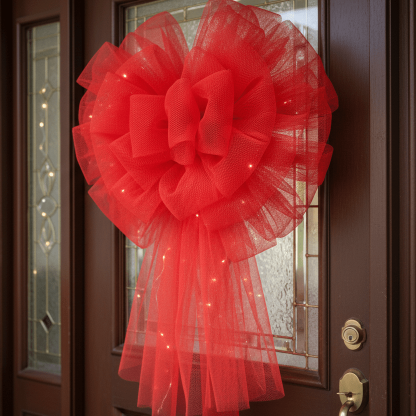 Image avec tulle rigide – rouge | 100 % nylon | 20 g/m² 150 cm – disponible chez Šarlotes audumi