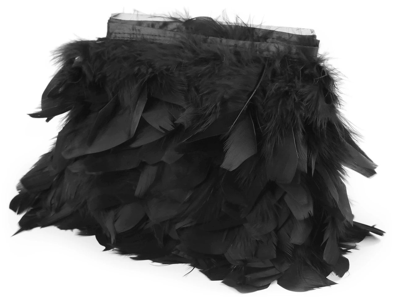 Ruban décoratif à plumes de dinde - noir (pack de 50 cm)