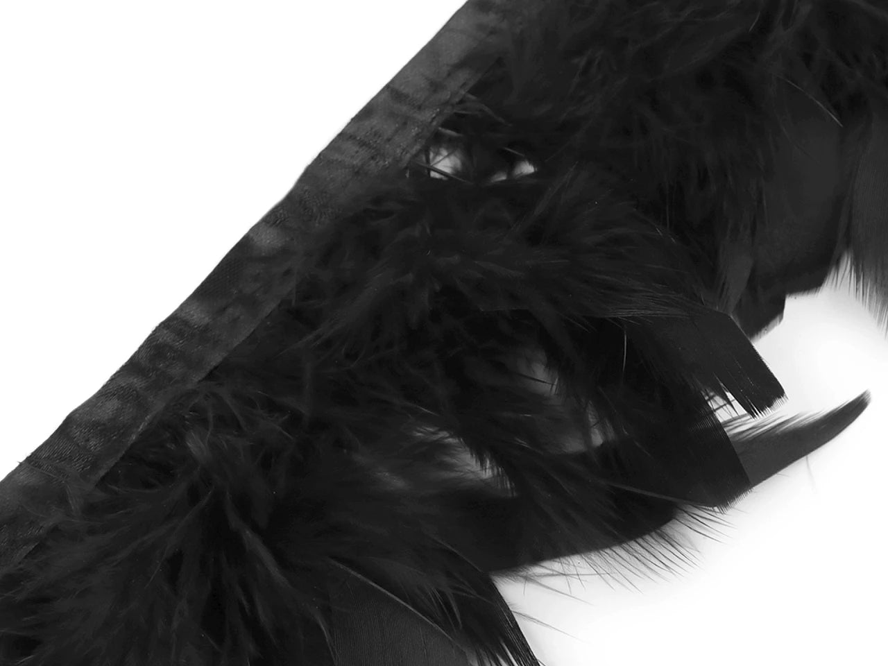 Ruban de finition en plumes de dinde - noir (pack de 50 cm)